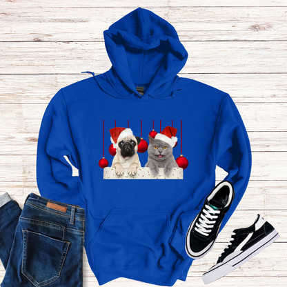 Dog And Cat Christmas Bauble Hoodie