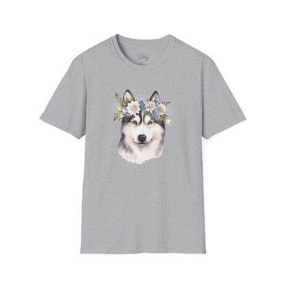 Flowery Malamute T-Shirt