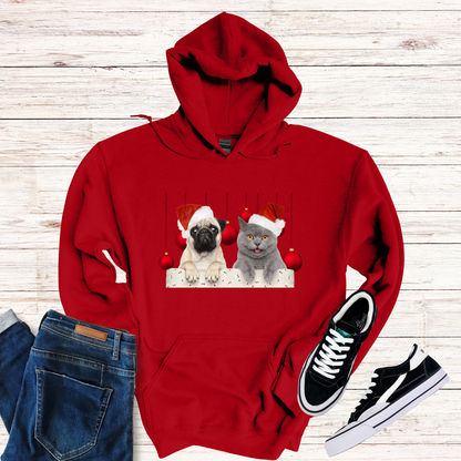 Dog And Cat Christmas Bauble Hoodie