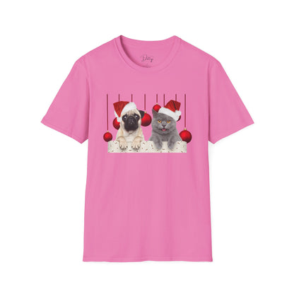 Dog And Cat Christmas Bauble T-Shirt