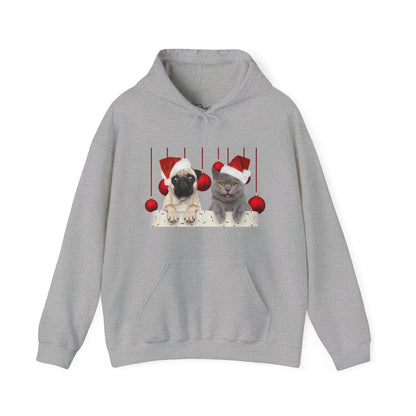 Dog And Cat Christmas Bauble Hoodie