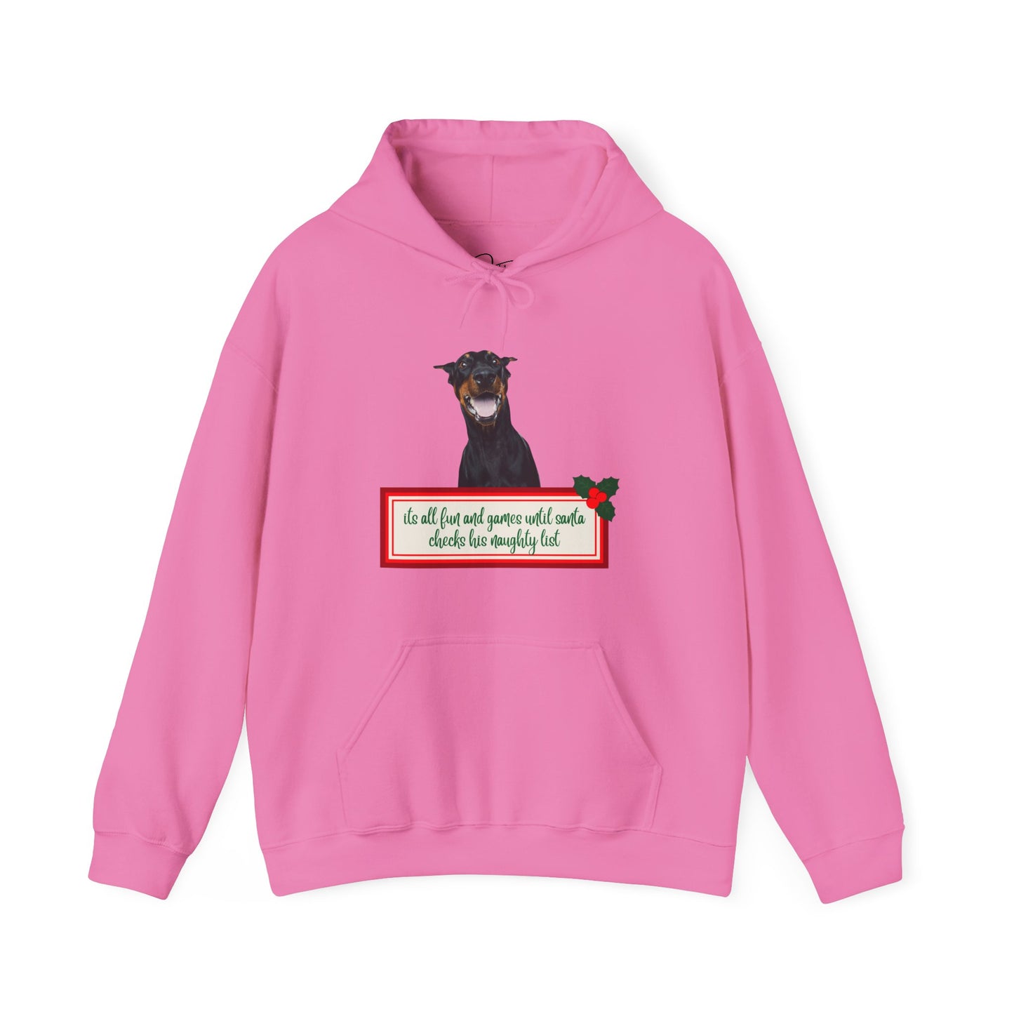 Dobermann Naughty List Christmas Hoodie