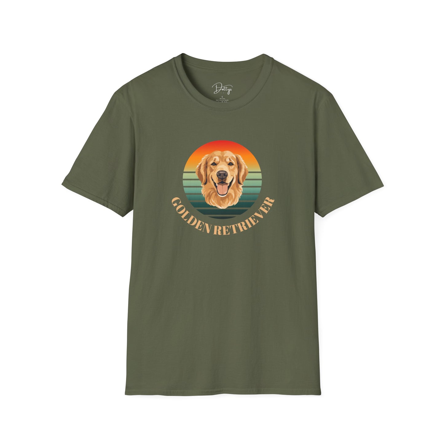 Golden Retriever Retro Sunset T-Shirt