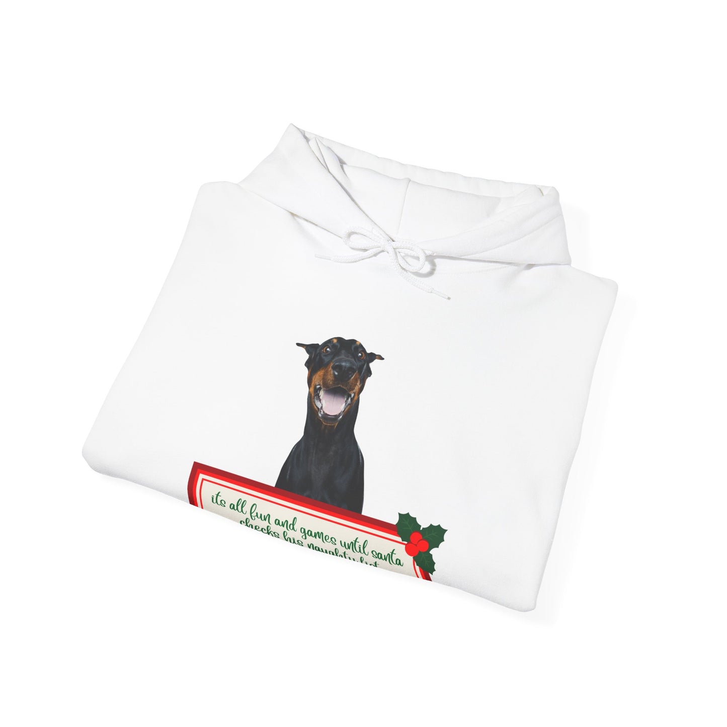 Dobermann Naughty List Christmas Hoodie