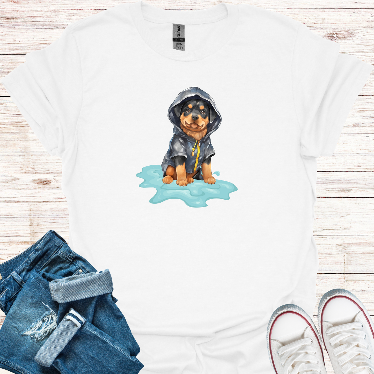 Rottweiler In A Raincoat T-Shirt