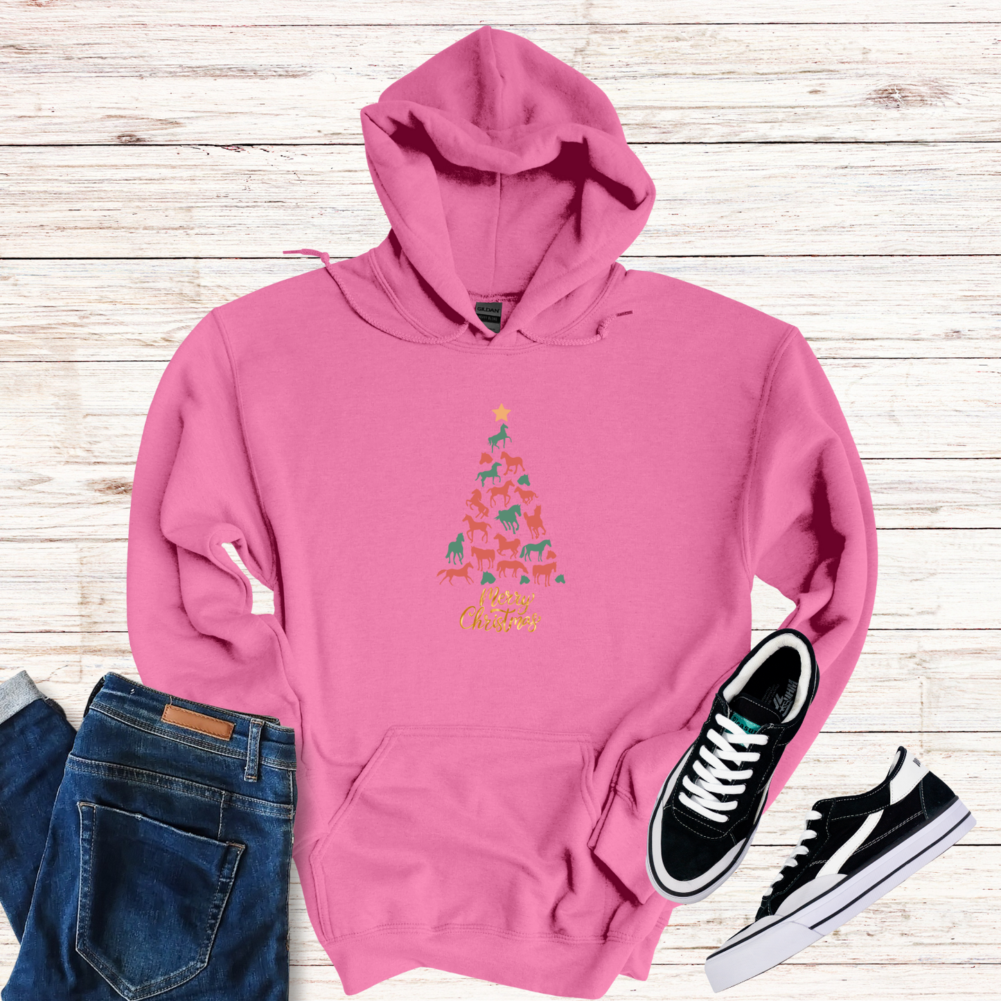 Horse Christmas Tree Hoodie