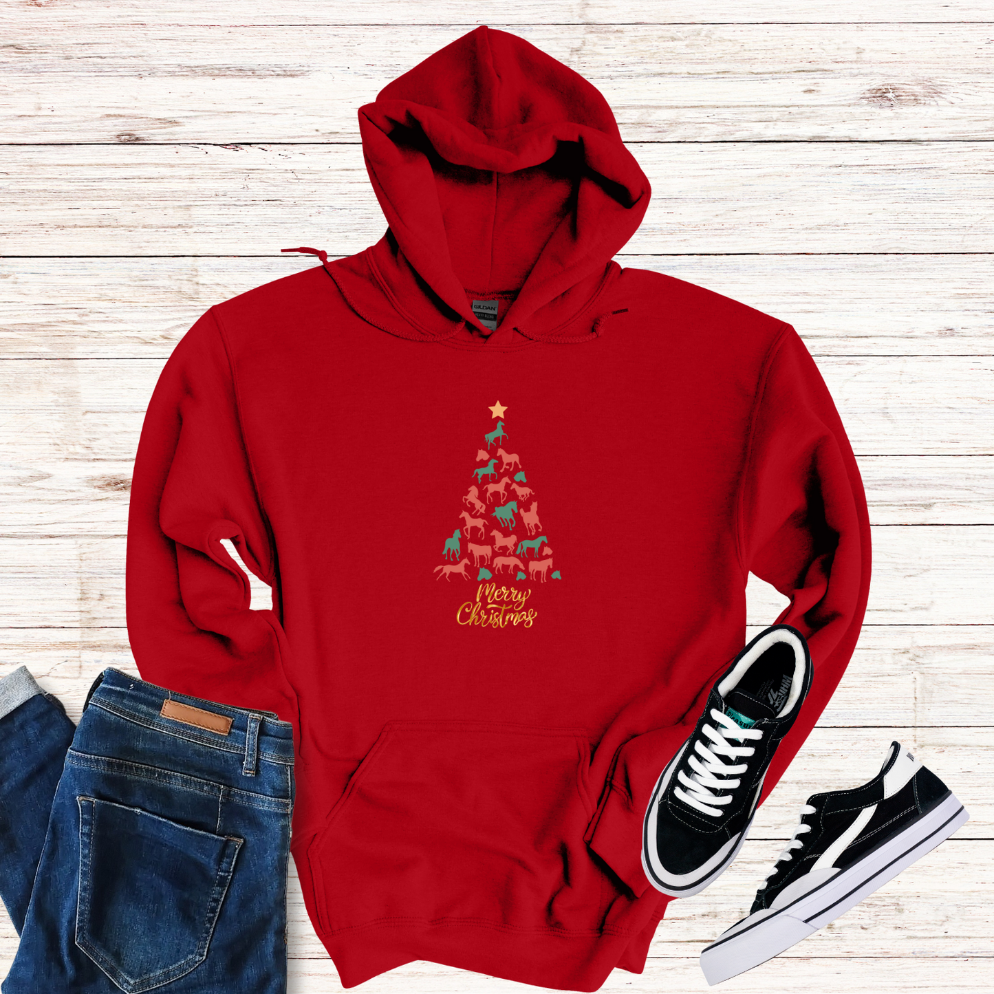 Horse Christmas Tree Hoodie