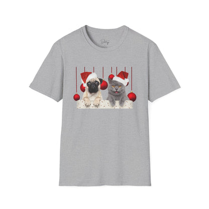 Dog And Cat Christmas Bauble T-Shirt