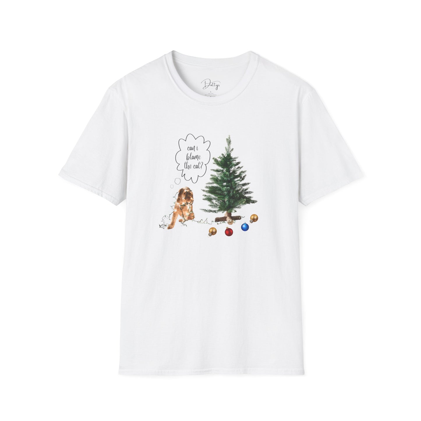 Can I Blame The Cat? Christmas Dog T-Shirt