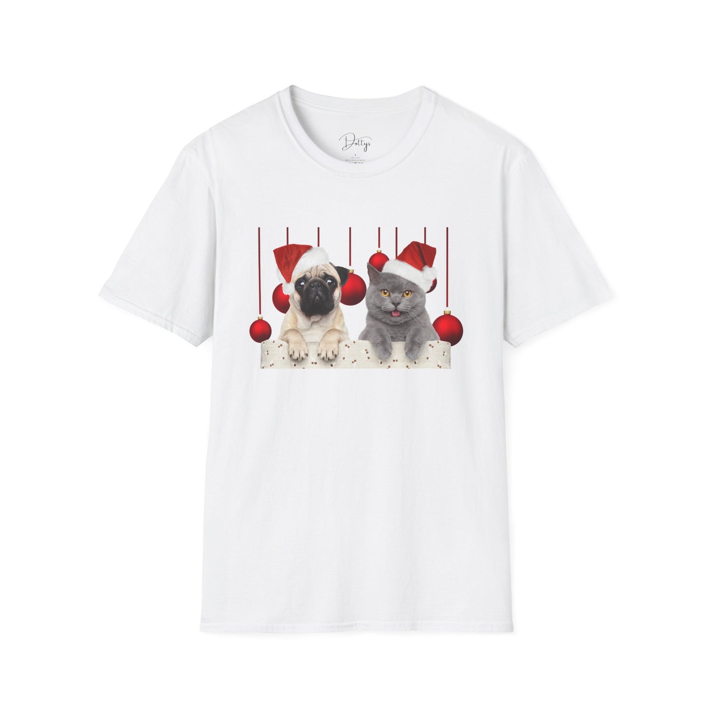 Dog And Cat Christmas Bauble T-Shirt