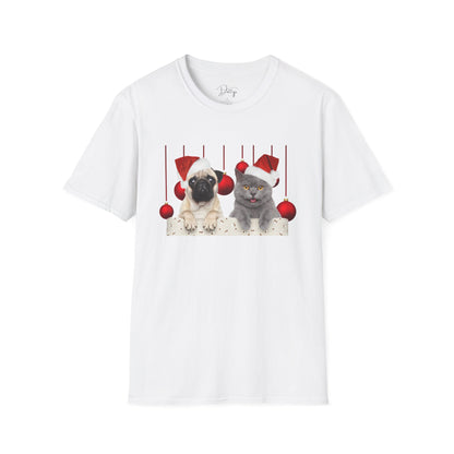 Dog And Cat Christmas Bauble T-Shirt