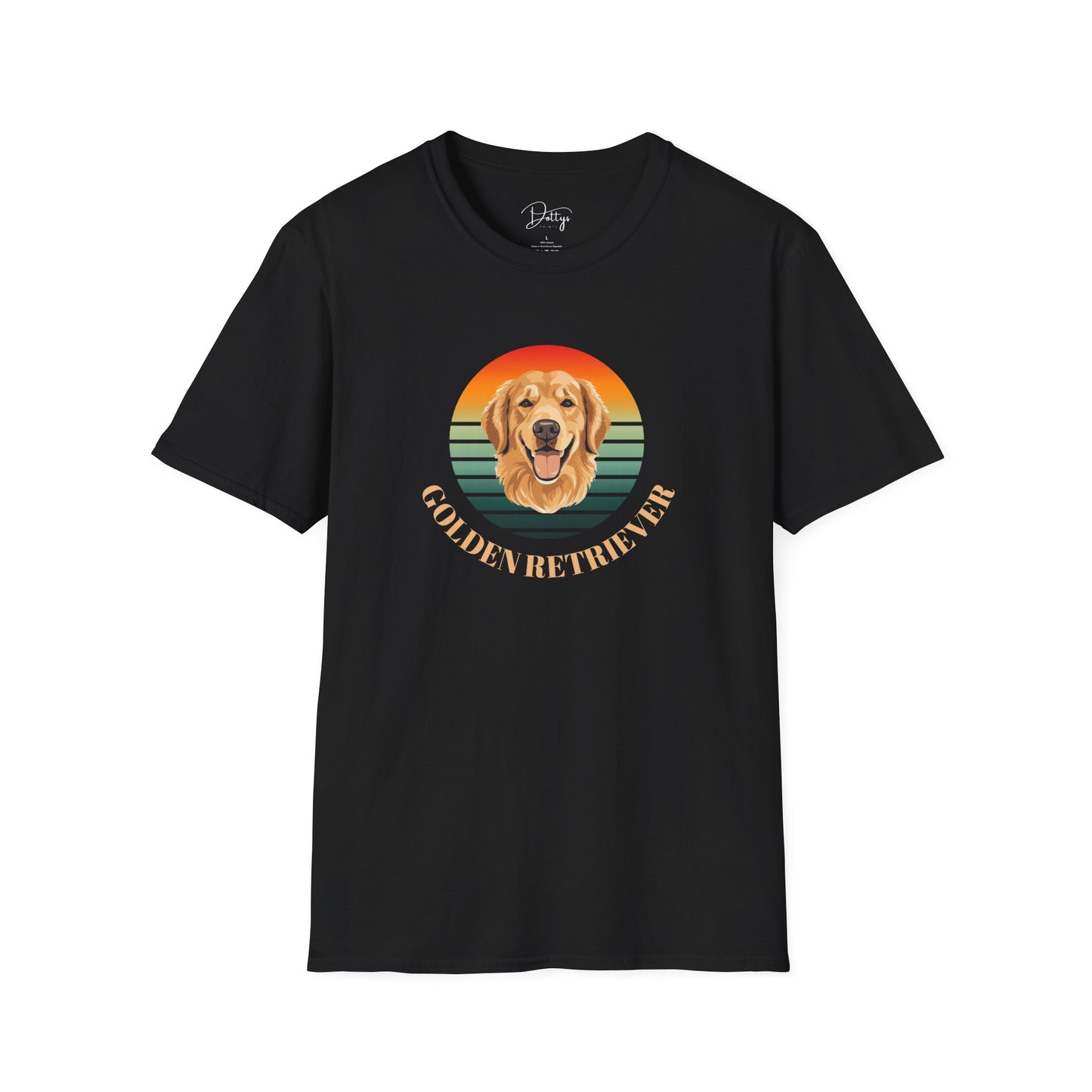 Golden Retriever Retro Sunset T-Shirt