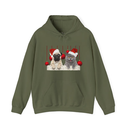 Dog And Cat Christmas Bauble Hoodie