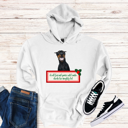 Dobermann Naughty List Christmas Hoodie