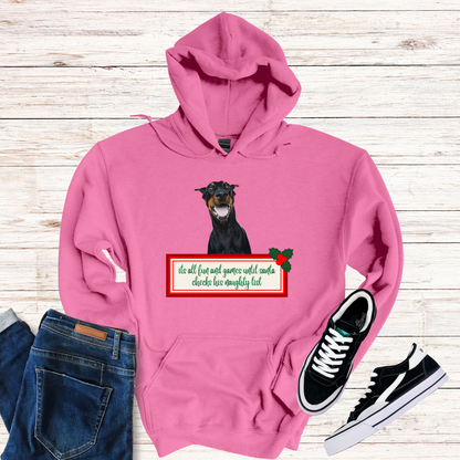 Dobermann Naughty List Christmas Hoodie