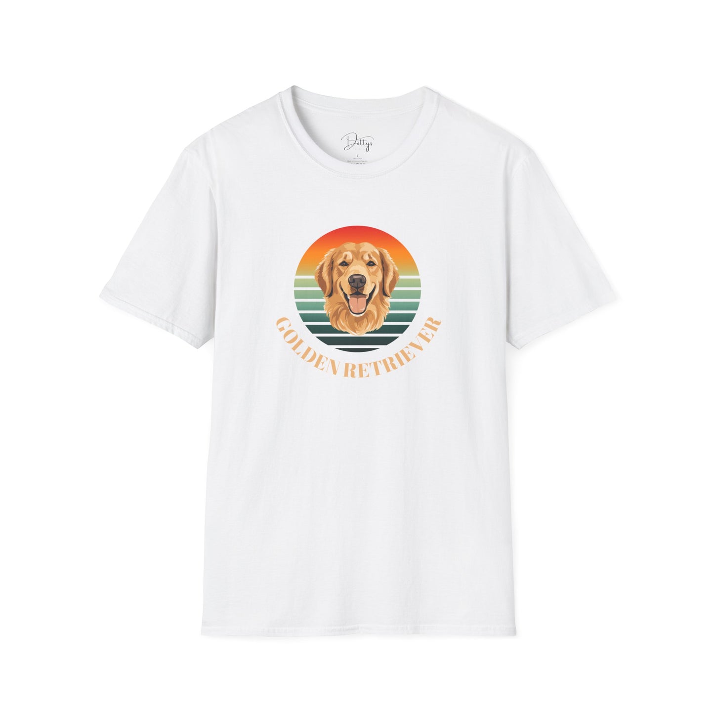 Golden Retriever Retro Sunset T-Shirt