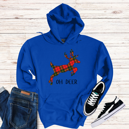 Tartan Oh Deer Christmas Hoodie