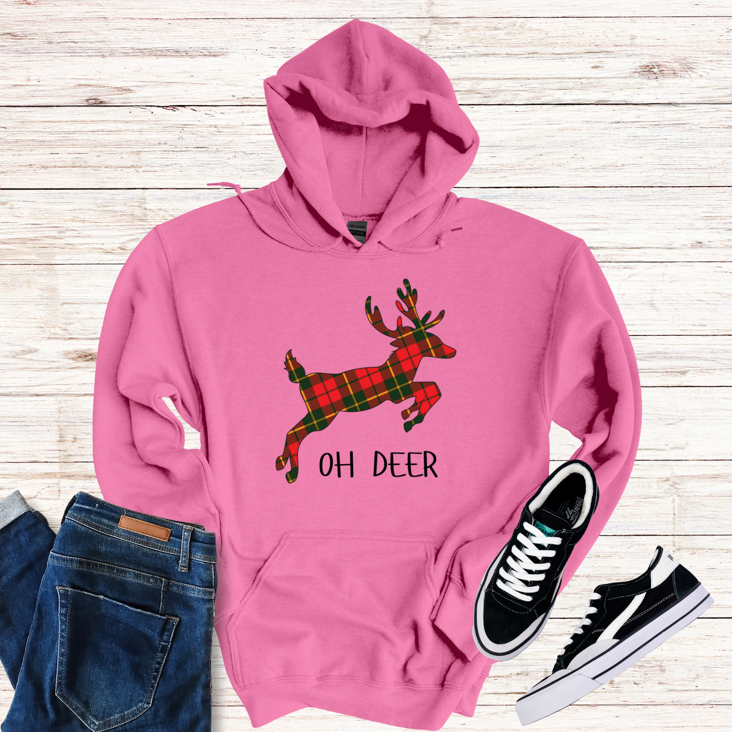 Tartan Oh Deer Christmas Hoodie