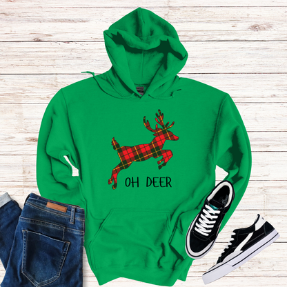 Tartan Oh Deer Christmas Hoodie