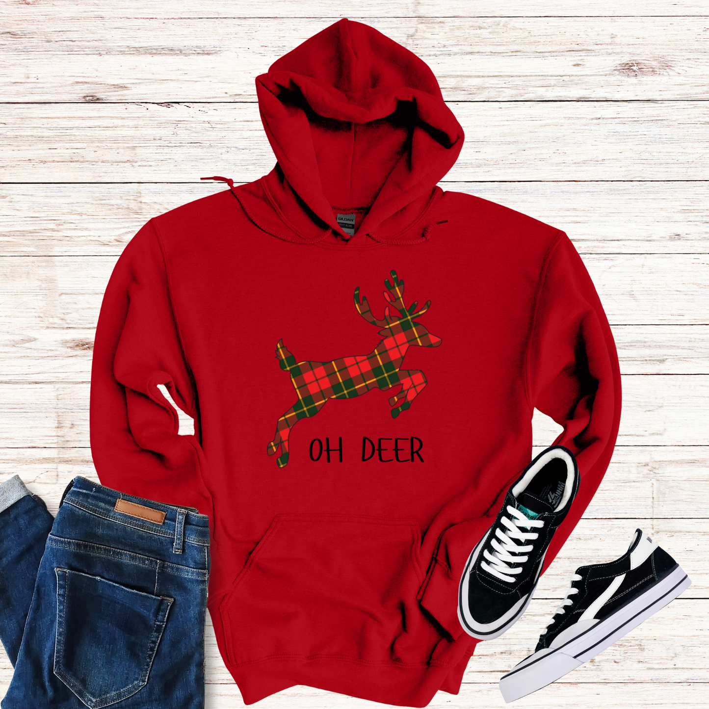 Tartan Oh Deer Christmas Hoodie