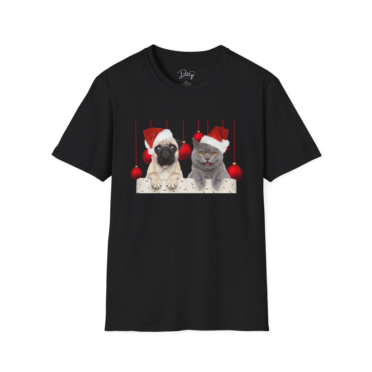 Dog And Cat Christmas Bauble T-Shirt