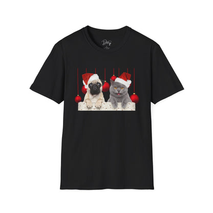 Dog And Cat Christmas Bauble T-Shirt