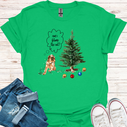 Can I Blame The Cat? Christmas Dog T-Shirt