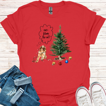 Can I Blame The Cat? Christmas Dog T-Shirt