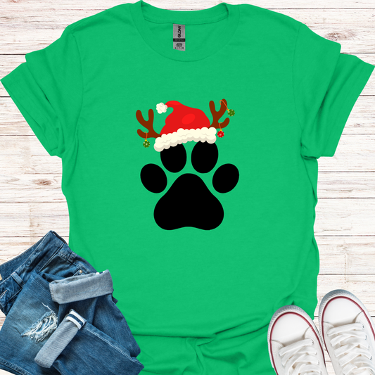 Christmas Paw Print T-Shirt