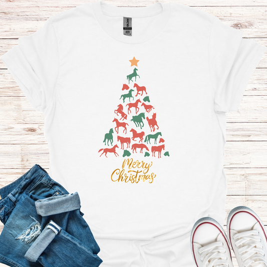 Horse Christmas Tree T-Shirt