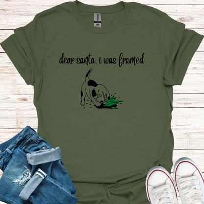 Dear Santa I Was Framed T-Shirt