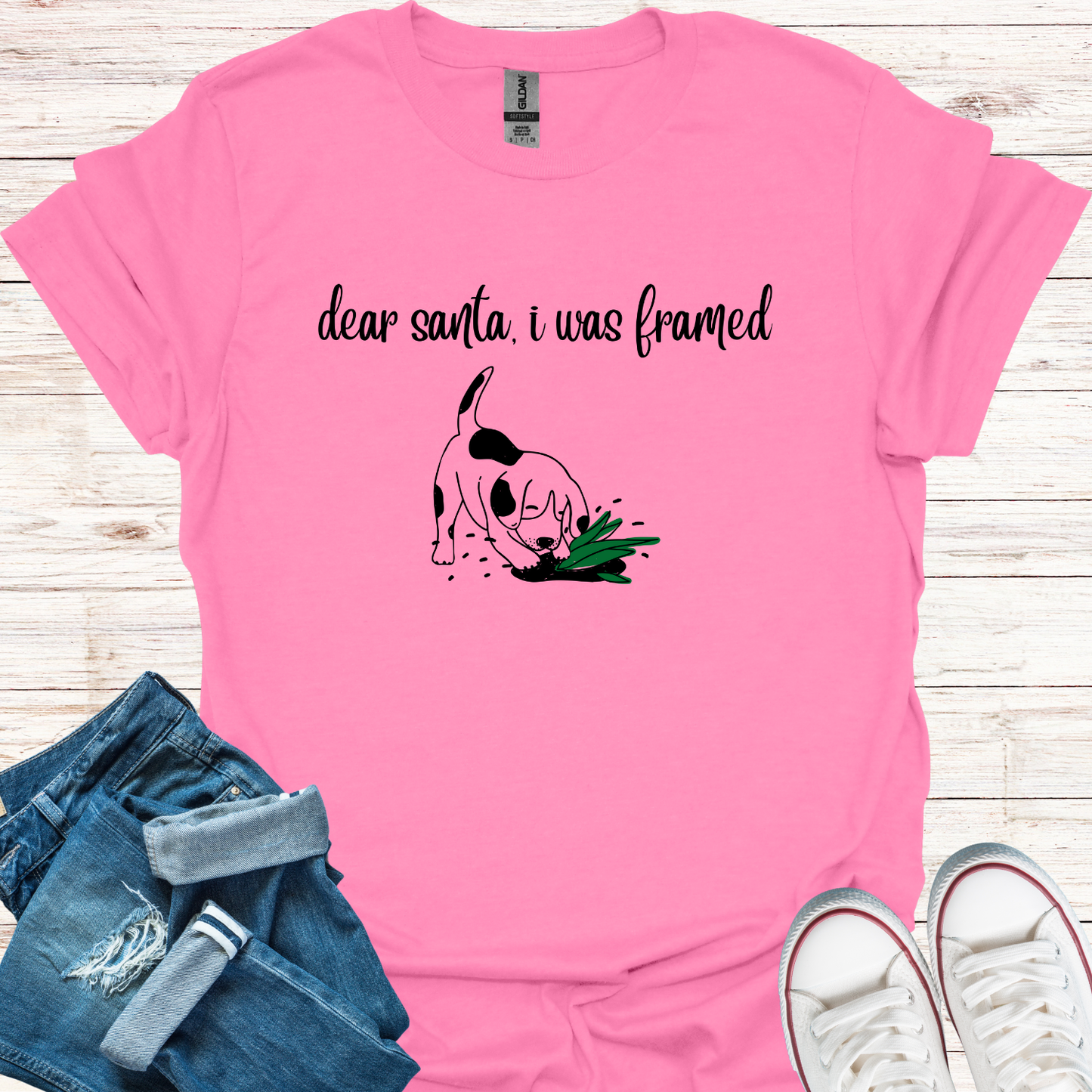 Dear Santa I Was Framed T-Shirt