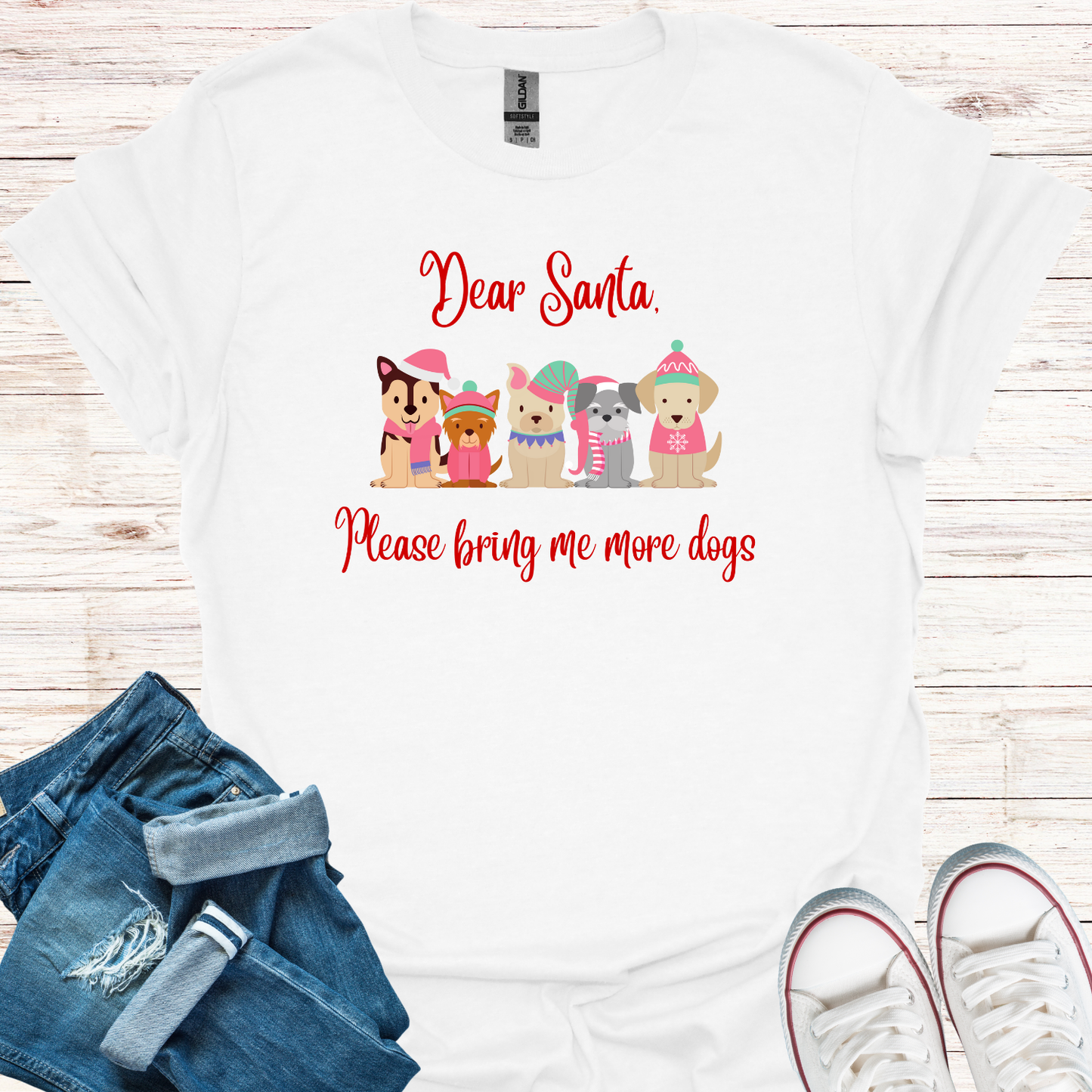 Dear Santa Please Bring Me More Dogs T-Shirt