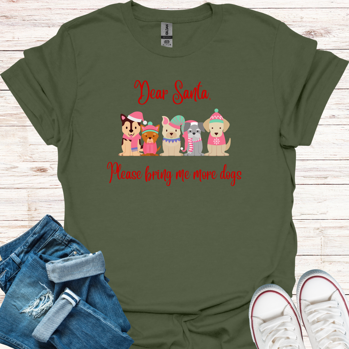 Dear Santa Please Bring Me More Dogs T-Shirt