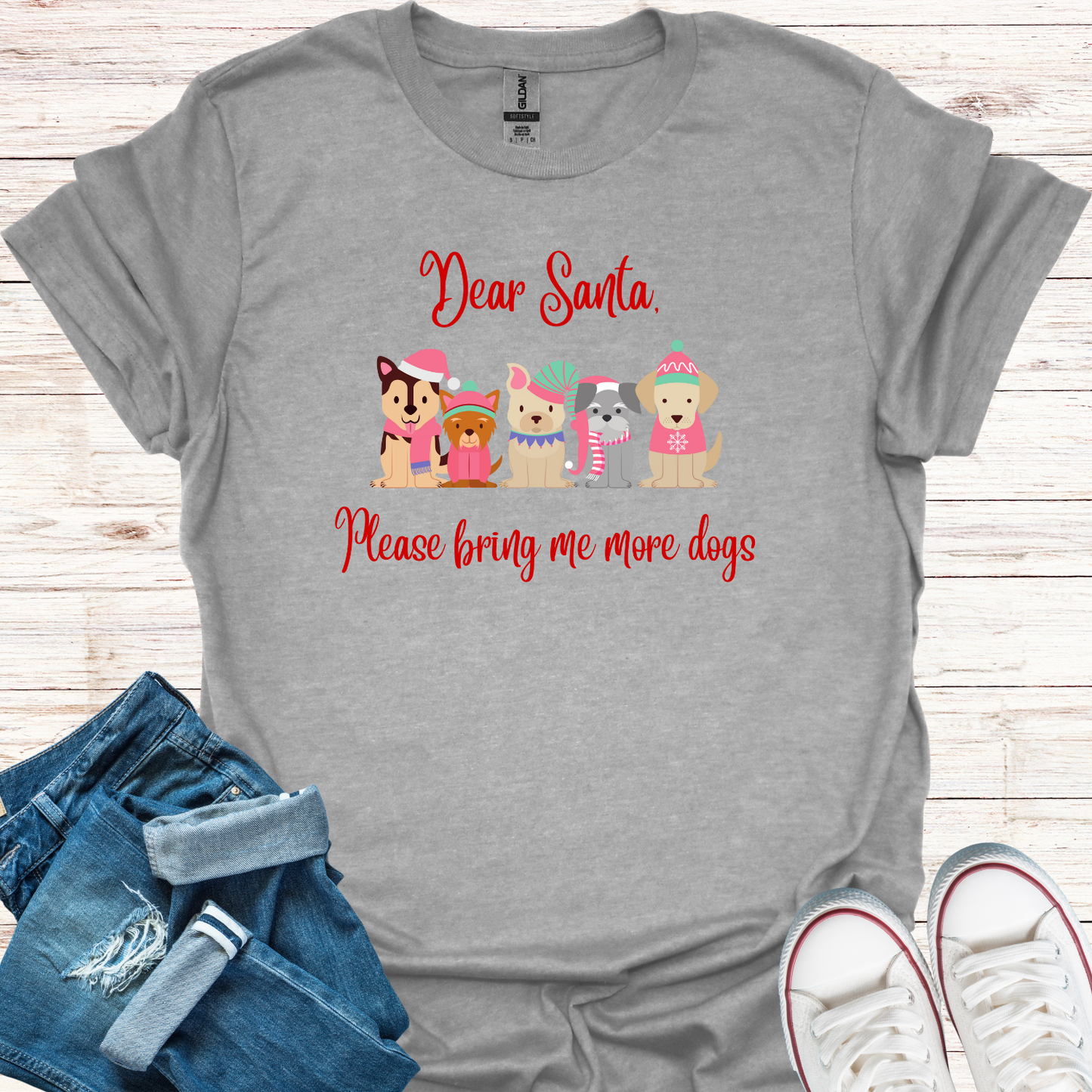 Dear Santa Please Bring Me More Dogs T-Shirt