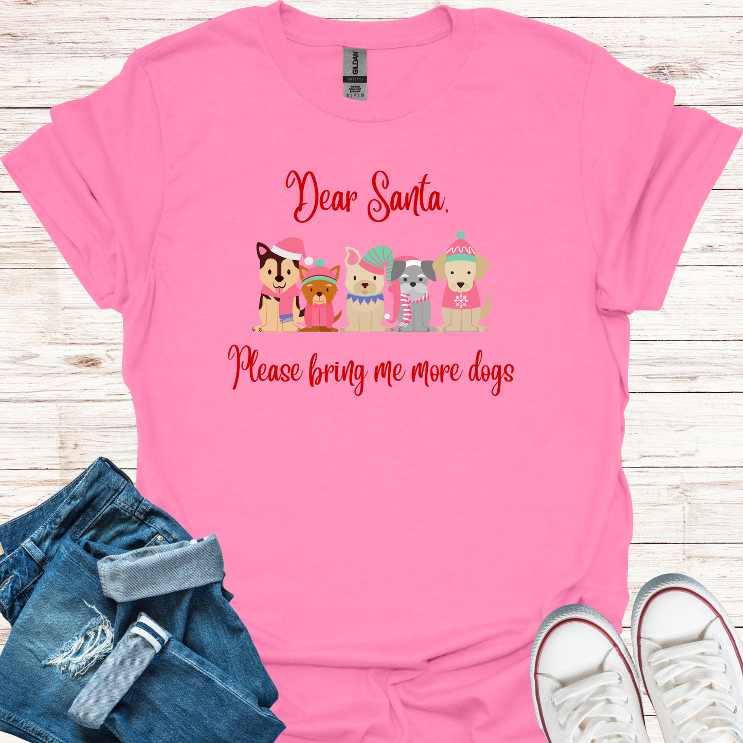 Dear Santa Please Bring Me More Dogs T-Shirt