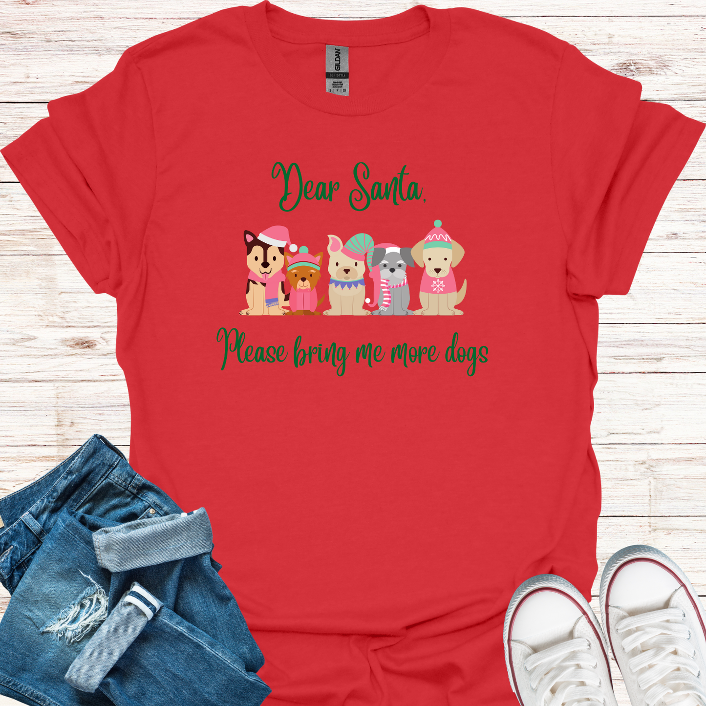 Dear Santa Please Bring Me More Dogs T-Shirt