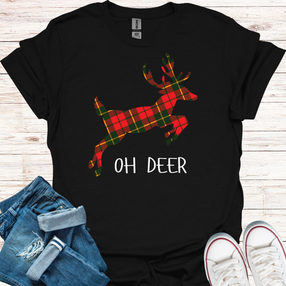 Tartan Oh Deer Christmas T-Shirt