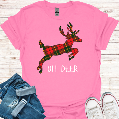 Tartan Oh Deer Christmas T-Shirt