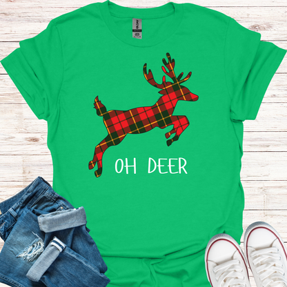 Tartan Oh Deer Christmas T-Shirt