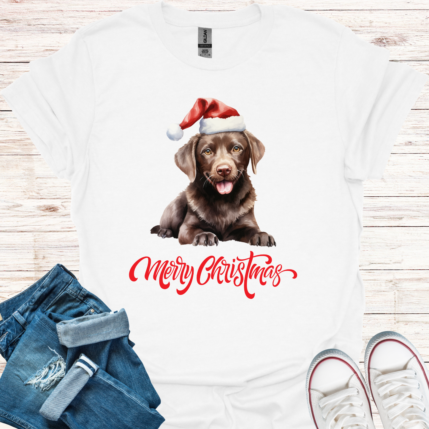 Chocolate Labrador Christmas T-Shirt