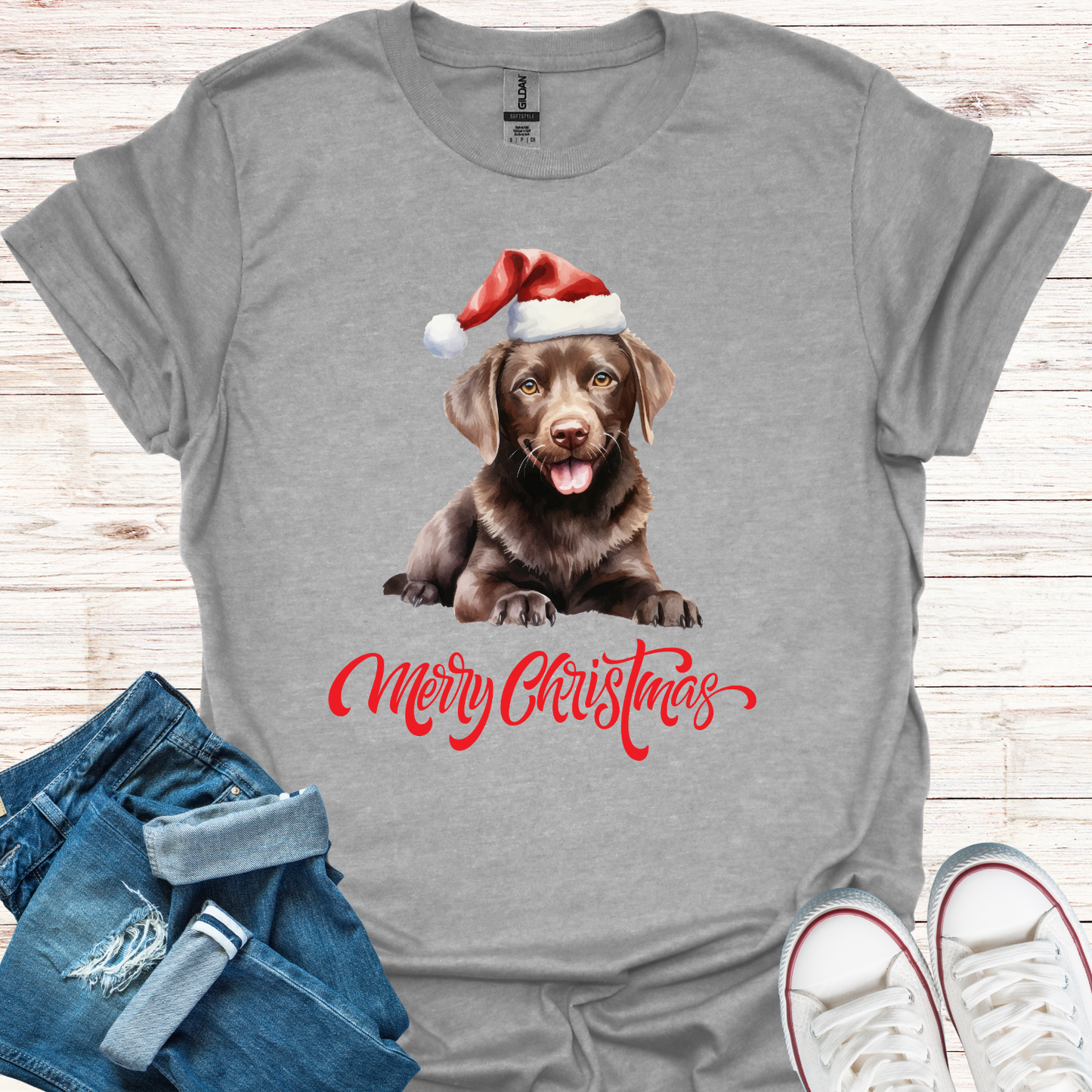 Chocolate Labrador Christmas T-Shirt