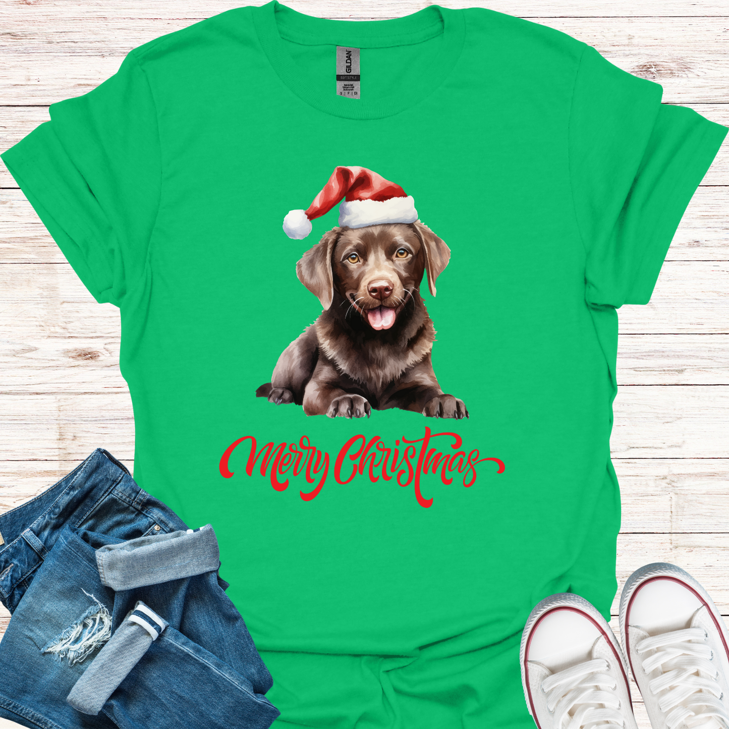 Chocolate Labrador Christmas T-Shirt