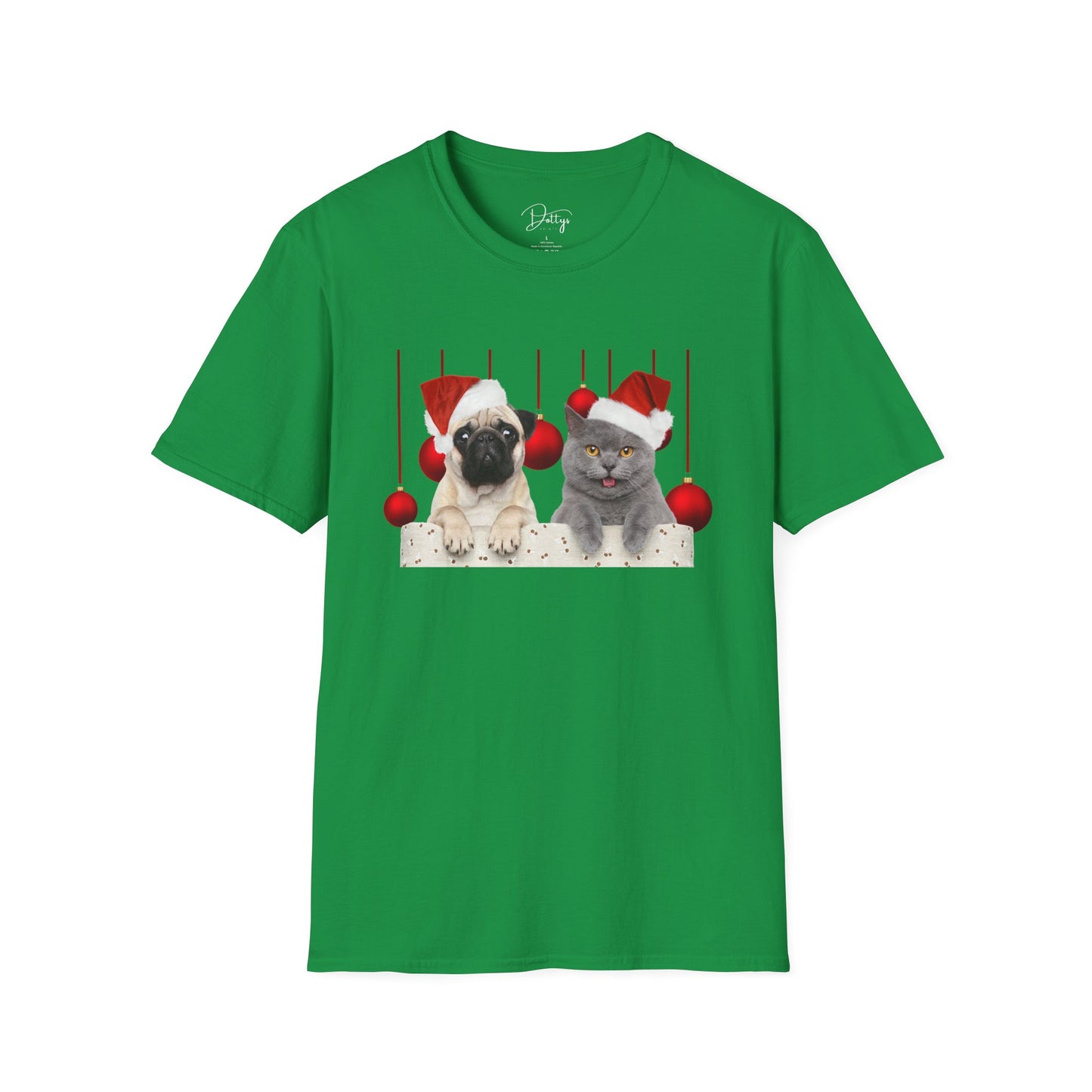 Dog And Cat Christmas Bauble T-Shirt