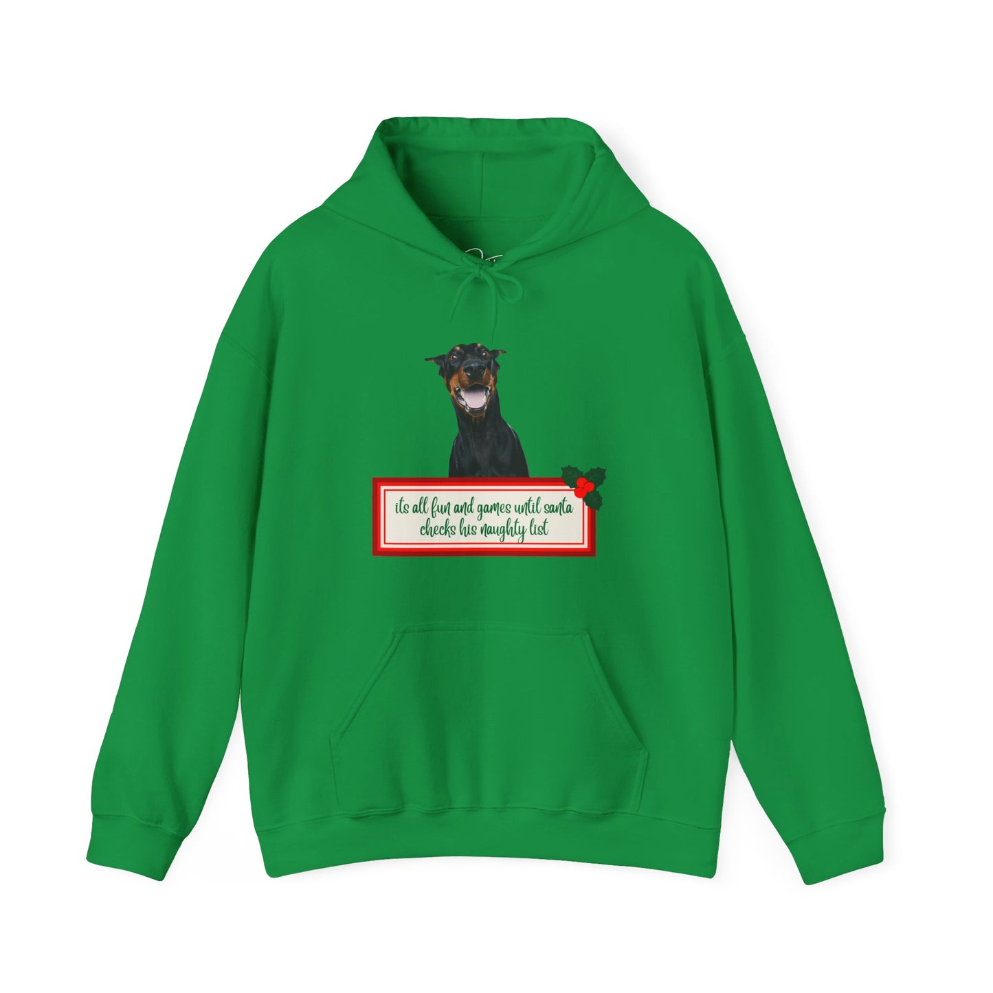 Dobermann Naughty List Christmas Hoodie