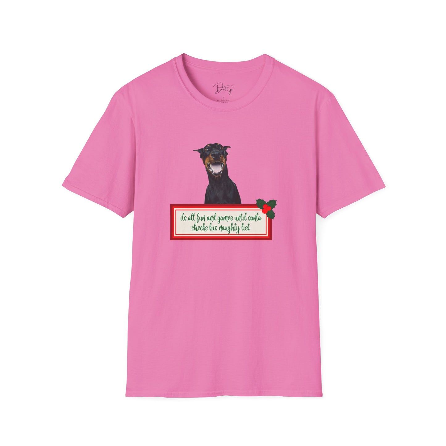 Dobermann Naught List Christmas T-Shirt