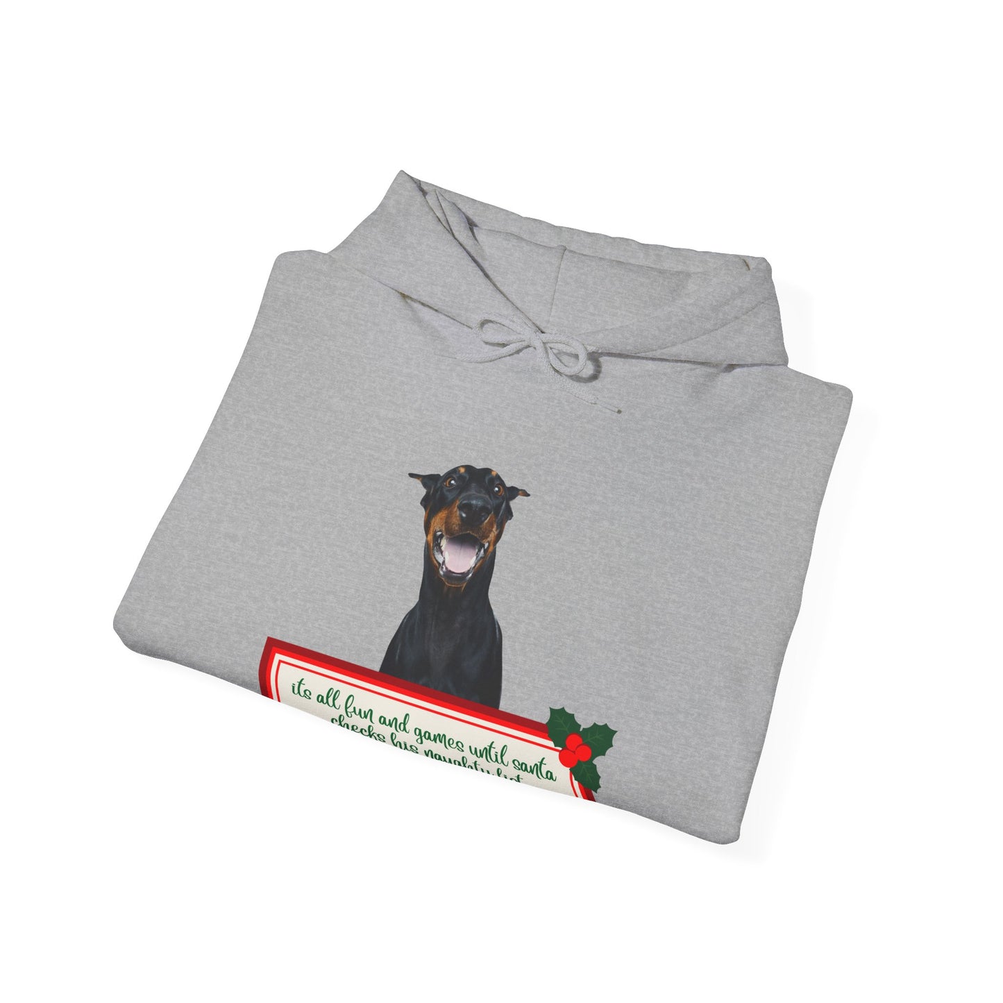 Dobermann Naughty List Christmas Hoodie