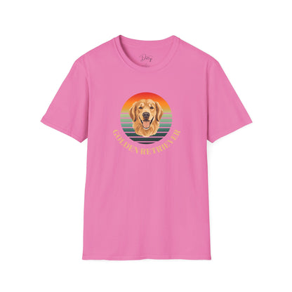 Golden Retriever Retro Sunset T-Shirt