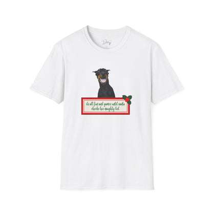 Dobermann Naught List Christmas T-Shirt