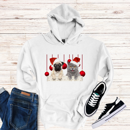 Dog And Cat Christmas Bauble Hoodie